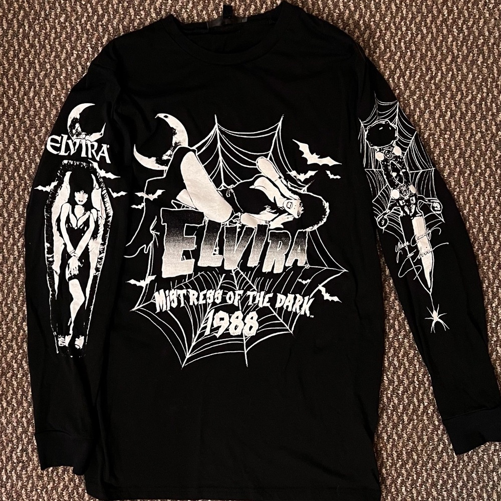 Dolls Kill Black Elvira Long Sleeve Tee